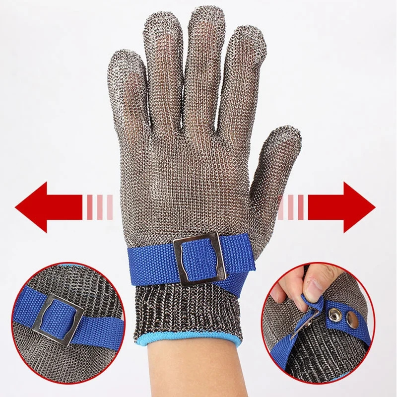 Stainless Steel Gloves Anti-cut Wear-resistant Slaughter Gardening Hand Protect Working Gloves Metal Mesh Butcher Kitchen Gloves