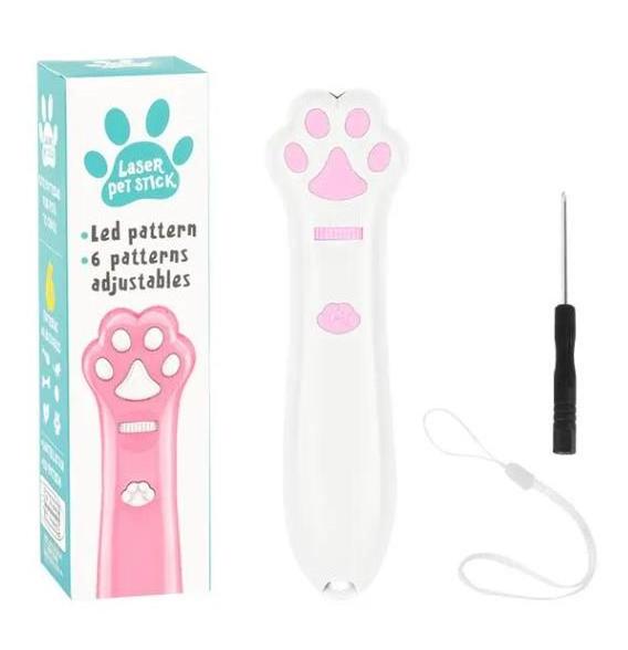 Laser Cat Teasing Stick 5 Modes + Red Dot LED Light Pointer Indoor Interactive Projection Toys Dog Kitten Pet Accessories