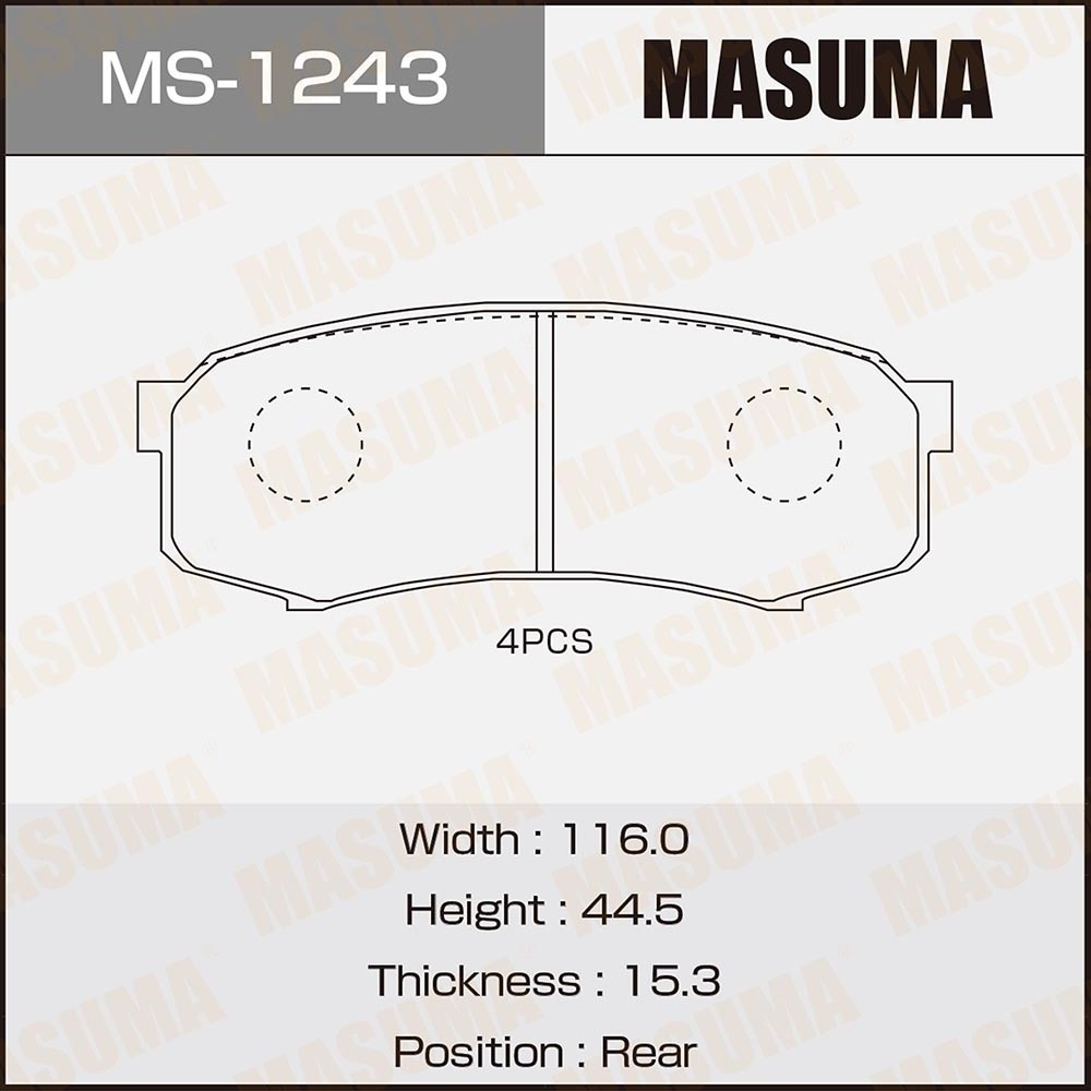 MASUMA MS-1243X Supplier Premium Ceramic Brake Pad for Pajero for Toyota 4 Runner Land Cruiser 79 Modal