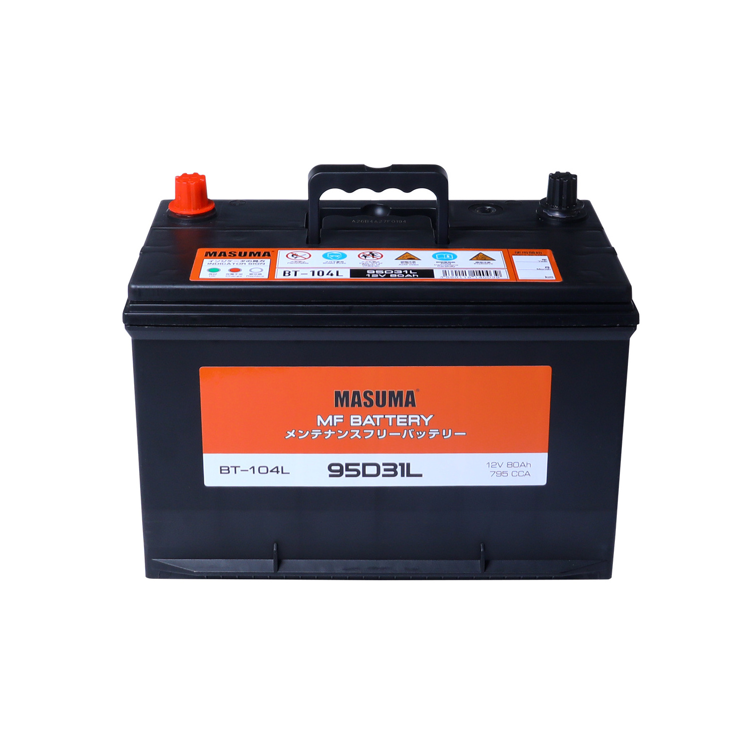 BT-104L Japan MASUMA Auto batteries 12V 80AH Long life Maintenance Car starting auto battery