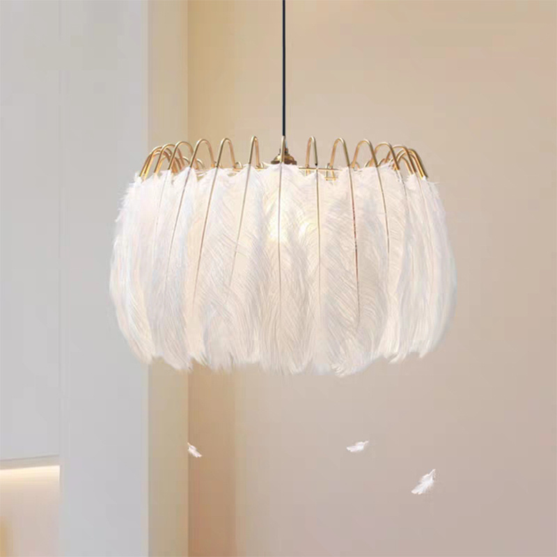 modern bedroom lighting feather hanging lamp for ceiling