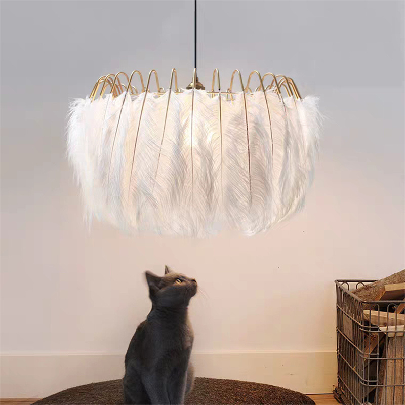 modern bedroom lighting feather hanging lamp for ceiling