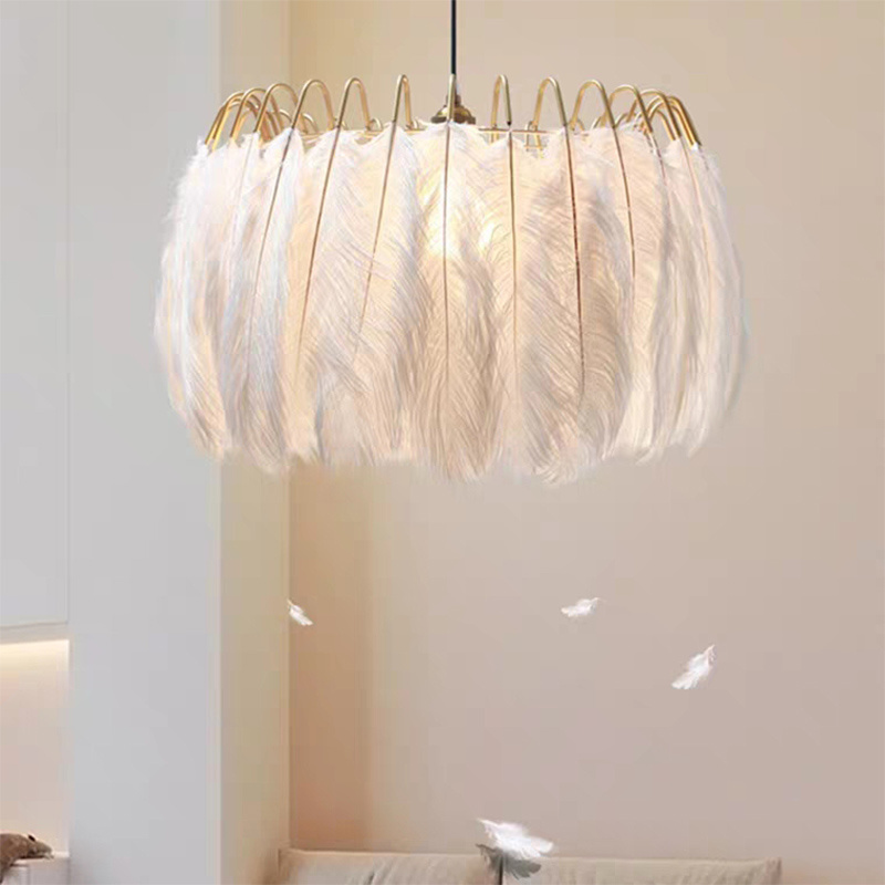 modern bedroom lighting feather hanging lamp for ceiling