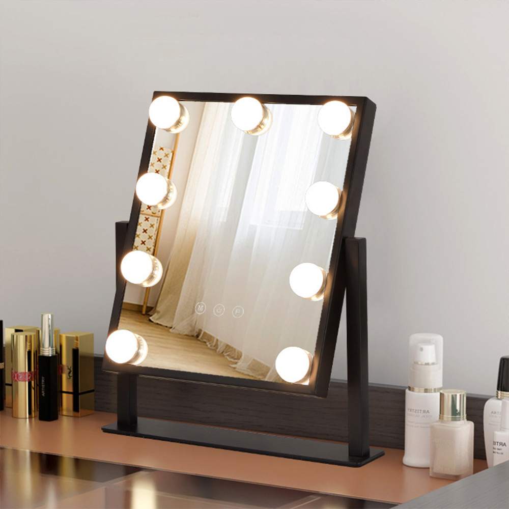 Hollywood vanity mirror with light bulb 360o rotatable desktop LED vanity mirror