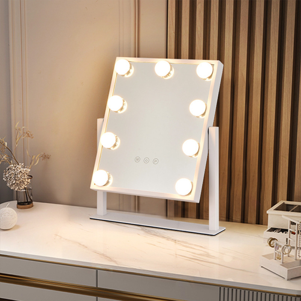 Hollywood vanity mirror with light bulb 360o rotatable desktop LED vanity mirror