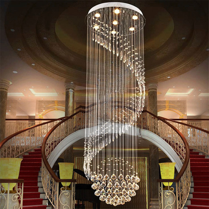 luxury modern classic hotel application lobby flush mount crystal chandeliers