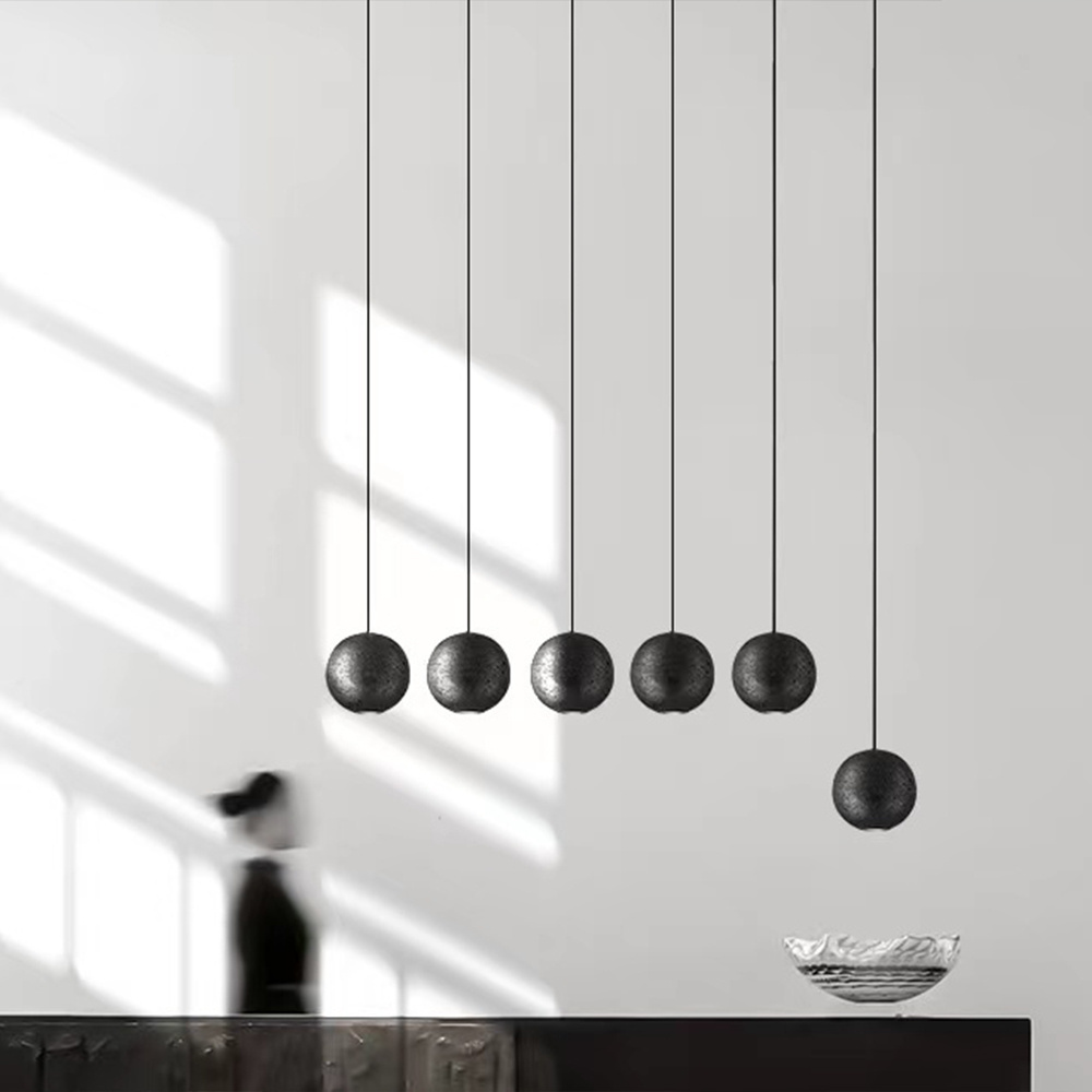 Minimalist modern black cave stone personality small pendant lamp Nordic pendant lamp