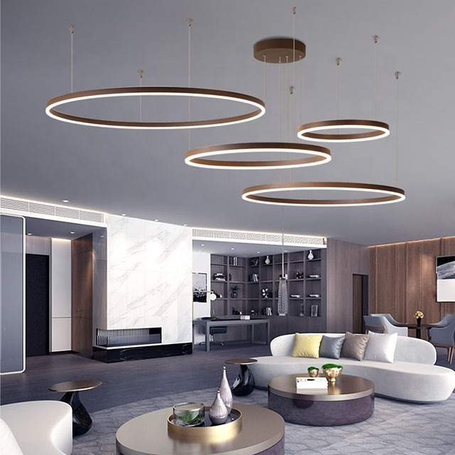 china  large acrylic hotels remote ring lighting fixtures led dimmable circular modern chandelier for high ceilings