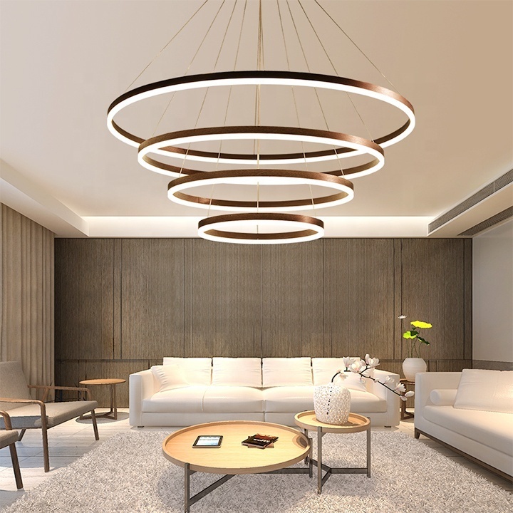 china  large acrylic hotels remote ring lighting fixtures led dimmable circular modern chandelier for high ceilings