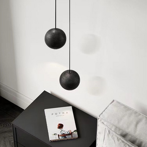 Minimalist modern black cave stone personality small pendant lamp Nordic pendant lamp