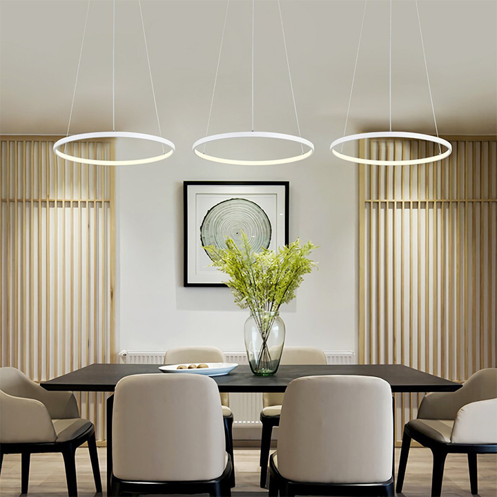 single circle ring led modern pendant light three ring chandelier modern big round led lighting suspended ring light