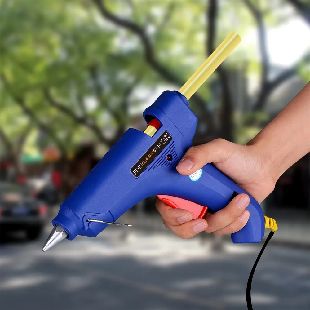 Wholesale DIY Heat Melt Glue Gun Handmade aluminum barrel+Aluminum alloy nozzle with 7/11mm glue stick