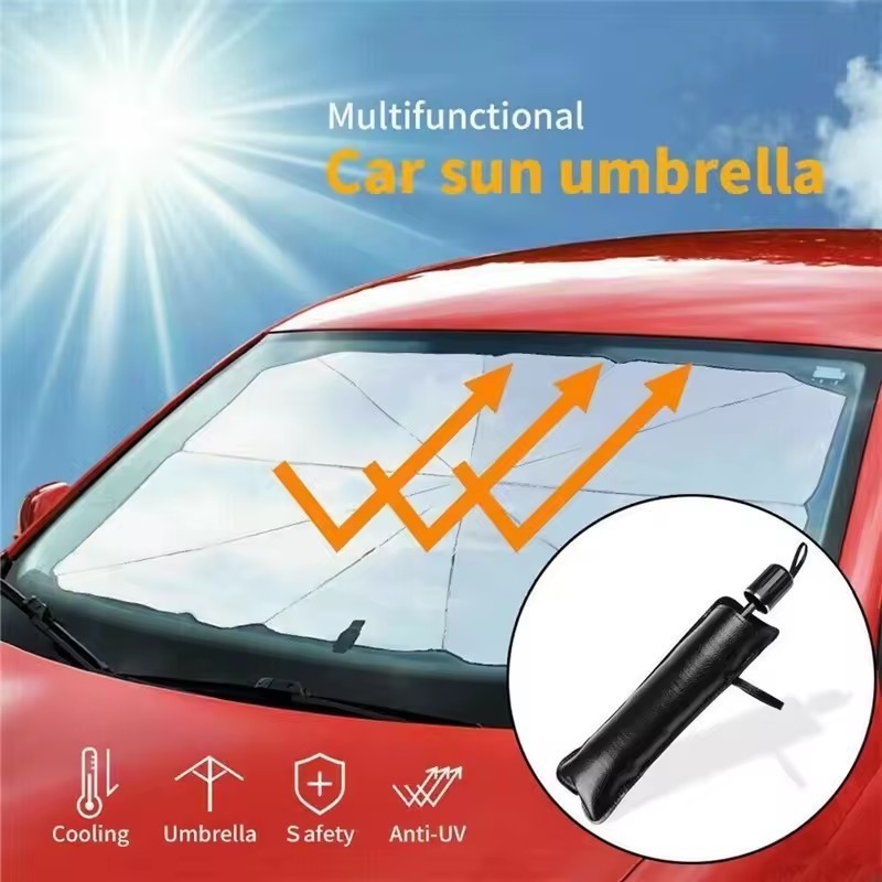 RTS Newest Custom Foldable Resistant Uv Windshield Portable Car Sunshade Umbrella