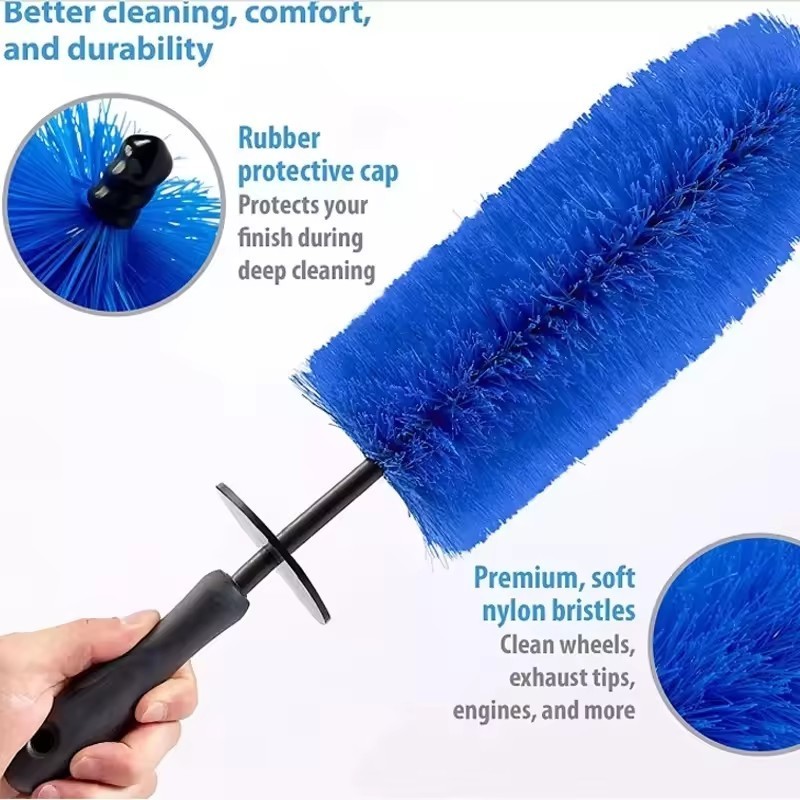 ODM/OEM Car Detailing Wheel PP Brush Wheel Rim Tire Hub Washing Cleaning Brush with Long handle