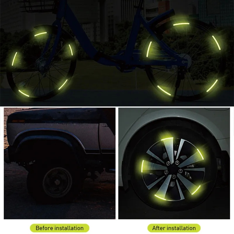 RTS creative sticker Car Wheel Hub Reflective Sticker for Car Bike Motorcycle Universal