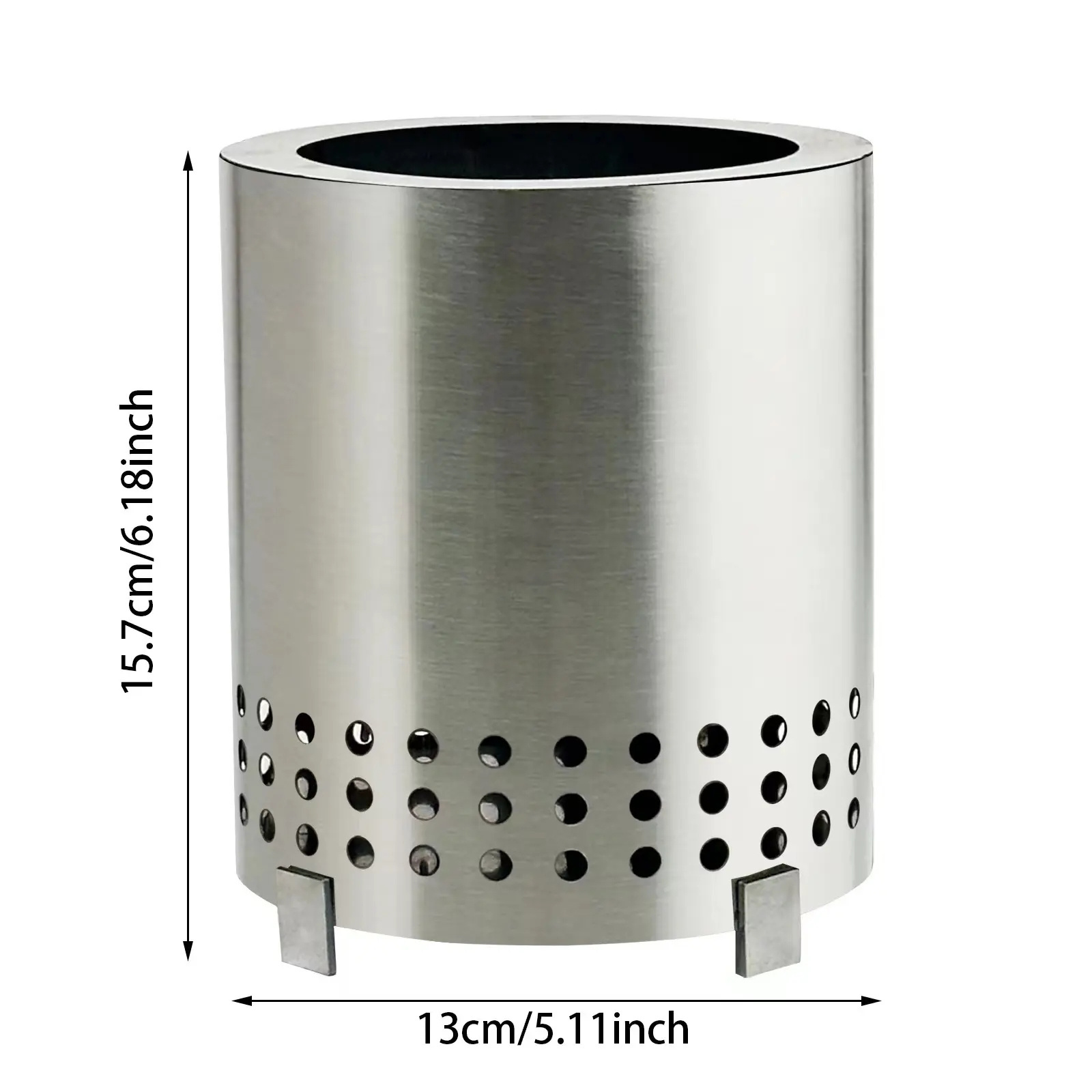 Portable 304 Stainless Steel Wood Burning Wood Stove Outdoor Patio Backyard Smokeless Tabletop Fire Pit