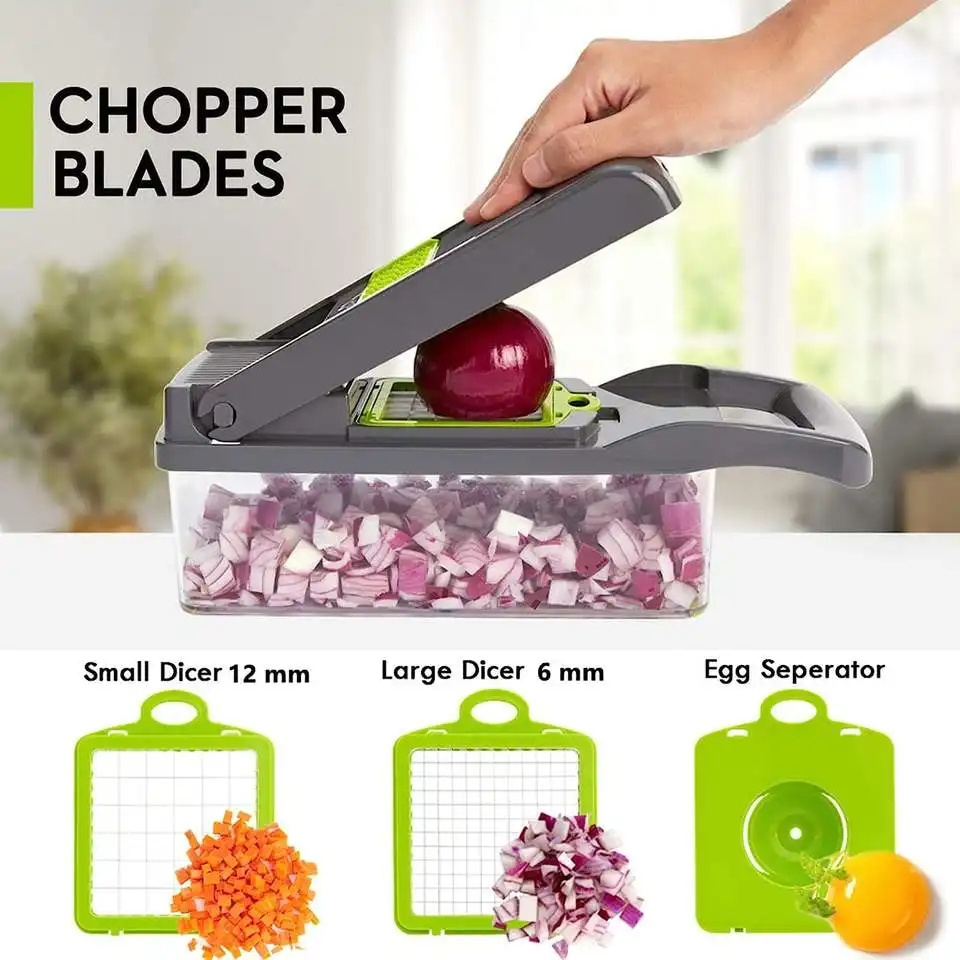 Hot Sale Manual Fruit Vegetable Food Cutter Multi 12 in 1 Chopper Dicer Slicer Kitchen Gaedget Cutter