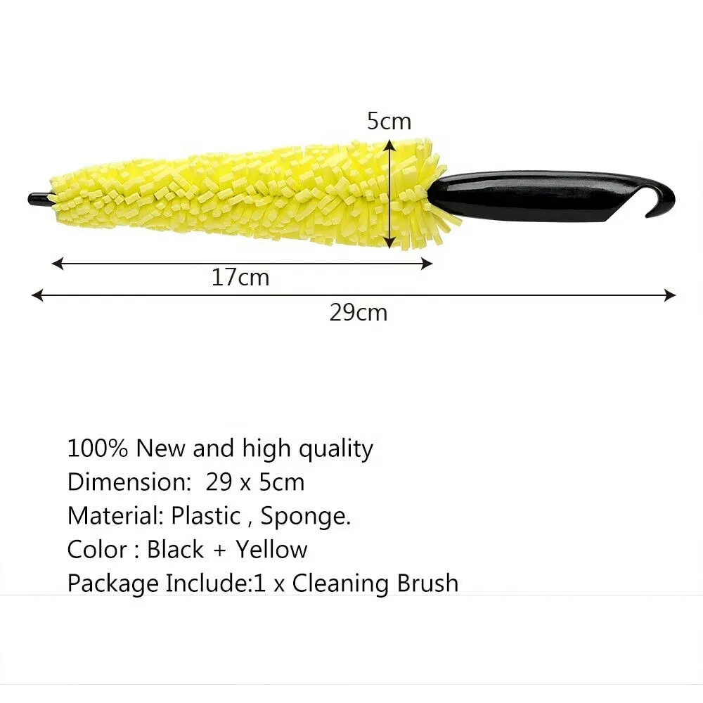 RTS Multifunctional Car wash Sponge wheel Tire Rim hub steel bell brush auto cleaning Detailing brush