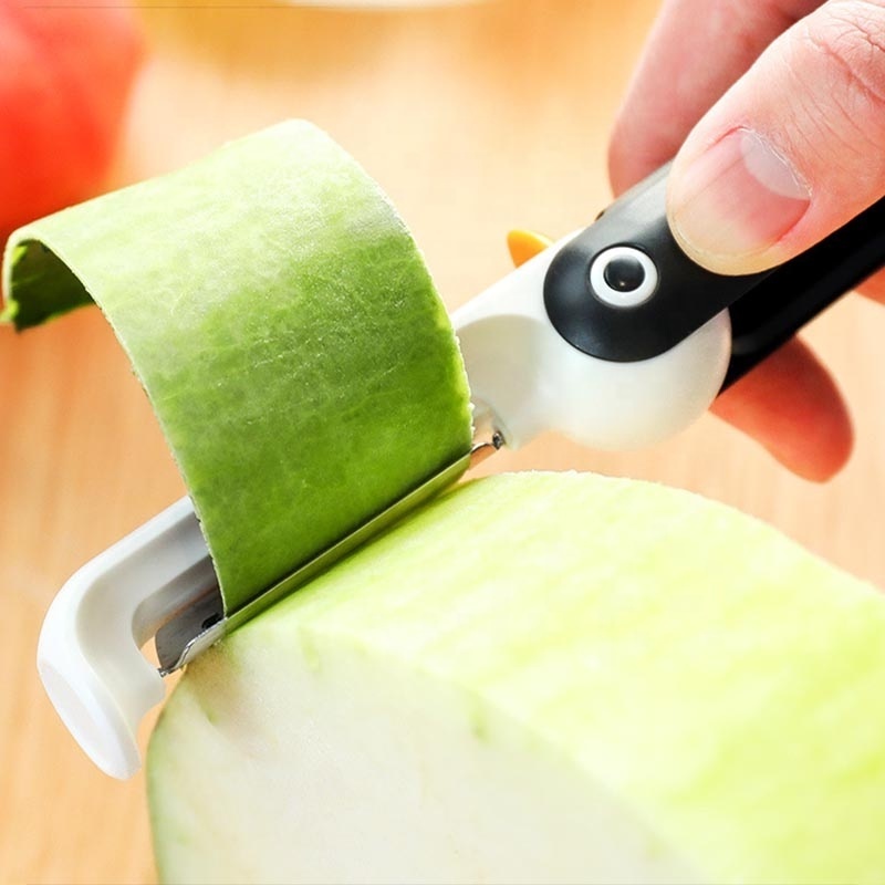 RTS Kitchen Accessories Penguin Shaped Folding Peeling Machine 1Pc Fruit Vegetable Peeler Cutting Tools Portable Stainless Steel