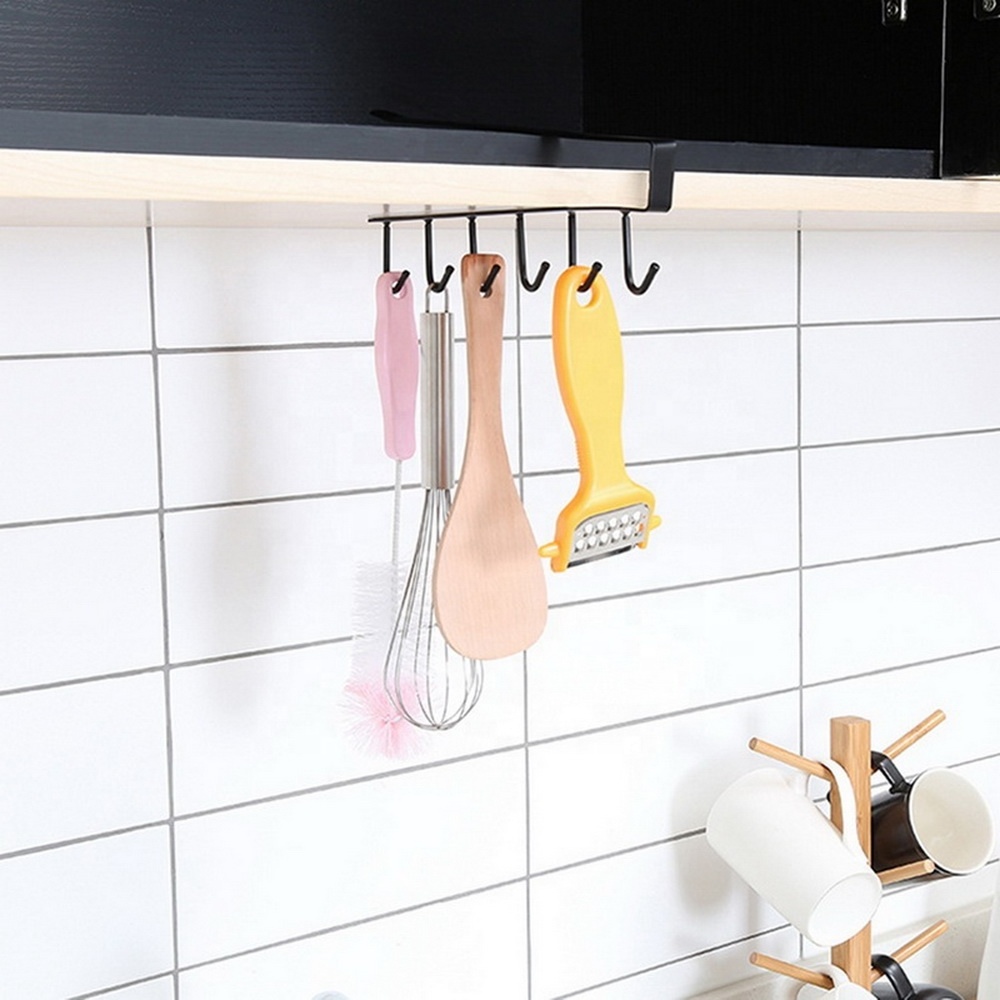 YDN Kitchen Hanger Iron Hooks Shelf Free Of Punch Rack Multifunction Hanger For Kitchen Gadgets Cabinet Cupboard Dish Organizer