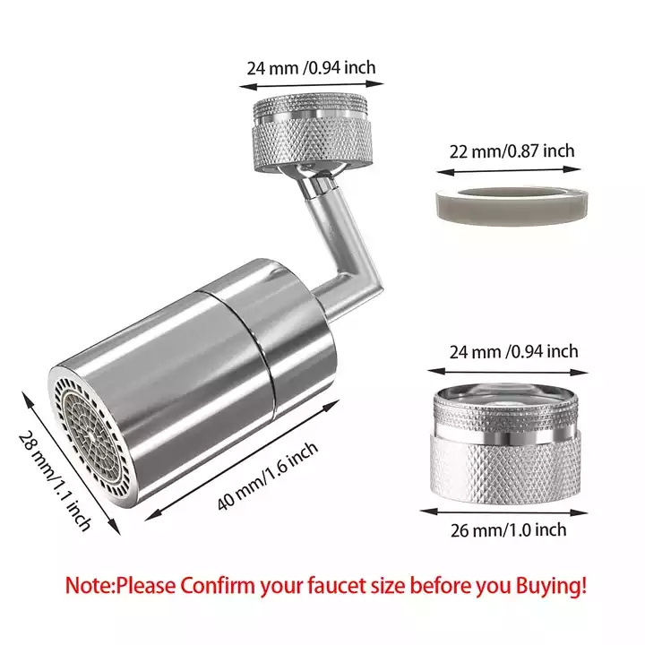 RTS Big Angle Dual Function Two Outlet Mode 720 Degree Swivel Sink Kitchen Faucet Aerator Sprayer Head splash filter faucet