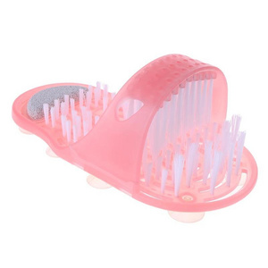 2023 RTS YDM Foot Washer Shower Brush Massager Slippers Foot Bathroom Products Foot Care Checked Plastic Bathroom Shoes Pumice Stone