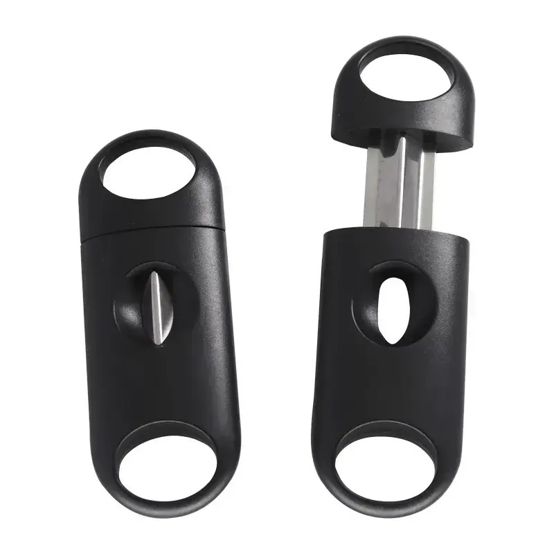 Custom Logo Color Plastic  Handle V Cigar Cutter Cigar Hole Punch Smoke Accessory Cutter