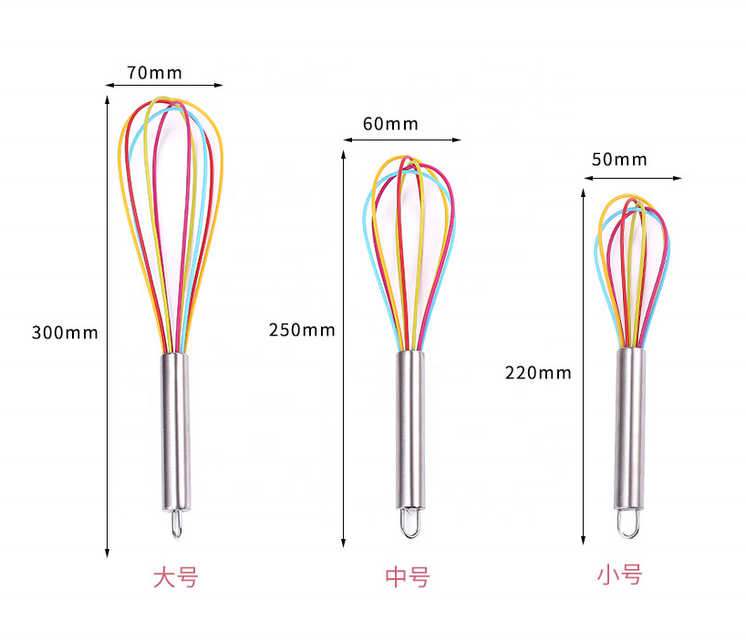 Multicolor 1 PC Kitchen Premium Silicone Whisk With Heat Resistant Non-Stick Silicone Whisk Cooking Tool Egg Beater String New