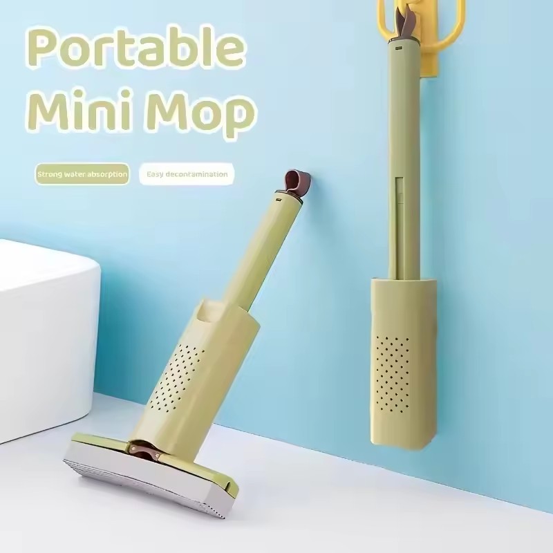 YDM Mini Desk Cleaning Mop Portable Squeeze Cleaner Tableware Bathroom Press and Pull the sink