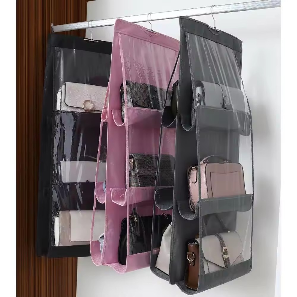 Wallet ToteYDM  Bag Storage Bag Door Sundries Hanger Storage Closet Hanger 8 Pocket Foldable Hanging Bag 3 Layer Folding Shelf