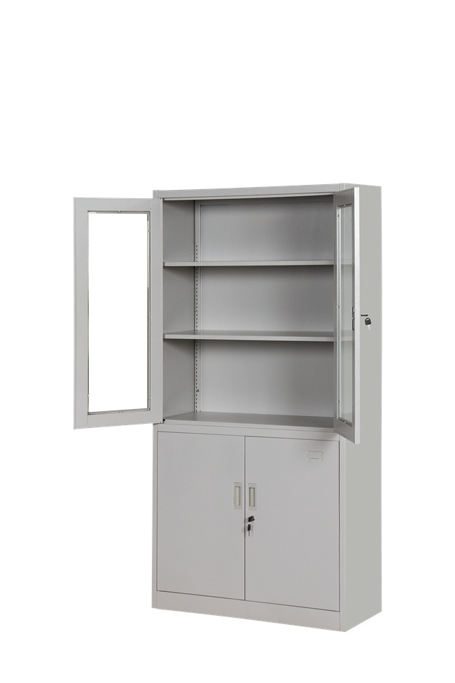 Hot Sale Office Storage Cabinet Customized Steel Cupboard Metal Cabinet Filing Cabinet with 3 Shelves