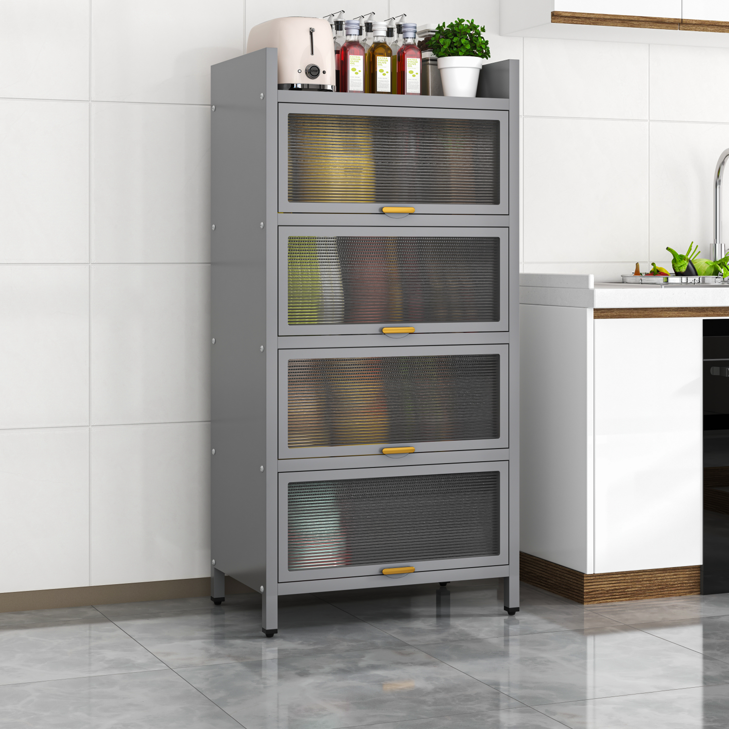 Metal storage cabinet locking Kitchen cabinets