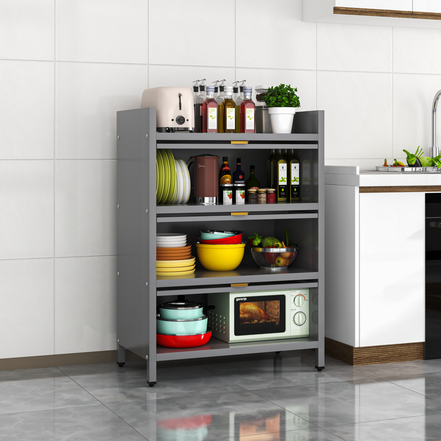 Metal storage cabinet locking Kitchen cabinets