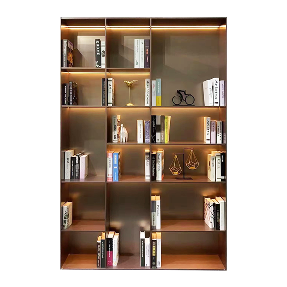 Double Wide 6-tier Bookshelf Industrial Display Shelves With  Aluminum Alloy Frame Large Bookcase For Living Room Obookcase