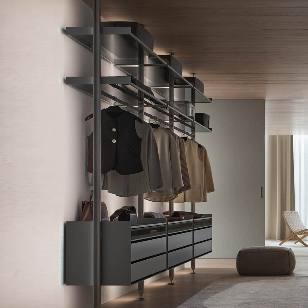 Bedroom Furniture Celling Designs Wall In Closet Accessories Column Closet Wardrobe Aluminium Pole Shelving System For Home