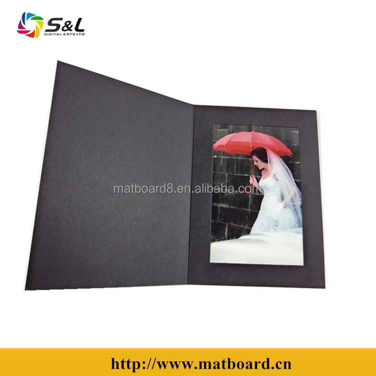 paper slip in photo folders 4x6 5x7 8x10 8x12 a4 matboard Linen Paper Photo Frame Holder