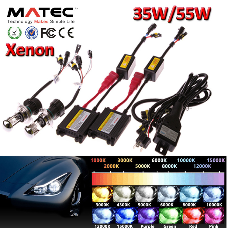 HID Headlight, AC DC xenon kit slim 12V hid xenon ballast 35w 55W 75w H1 H13 9004 9005 9006 880 h16 H4 H7 H11 hid xenon