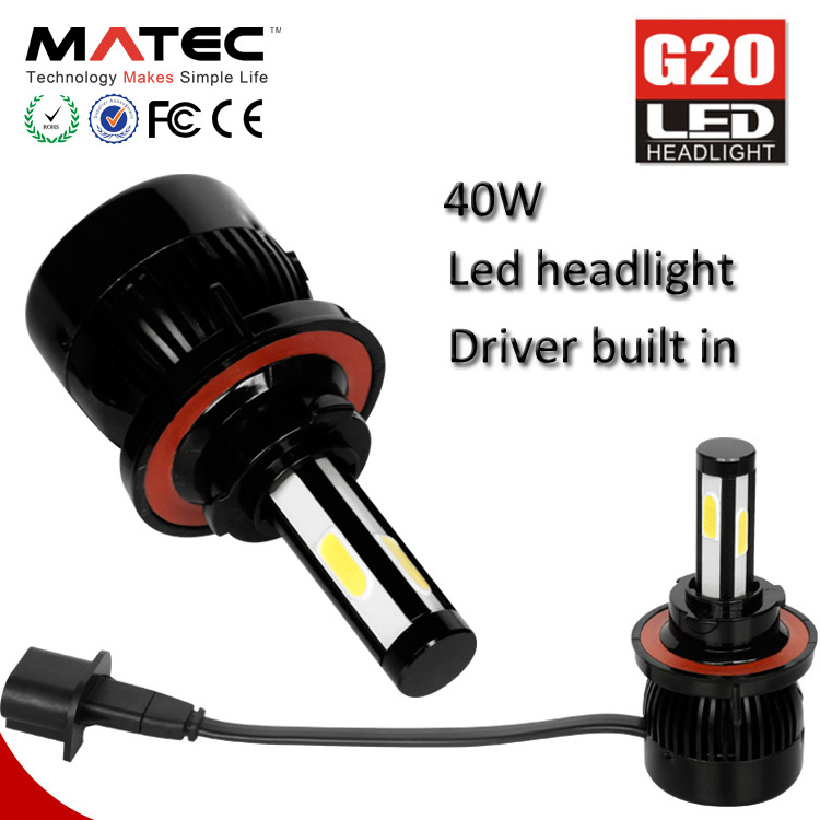 Factory direct best price G20 led car headlight kit 9005 9006 H4 H7 H11 car led headlight