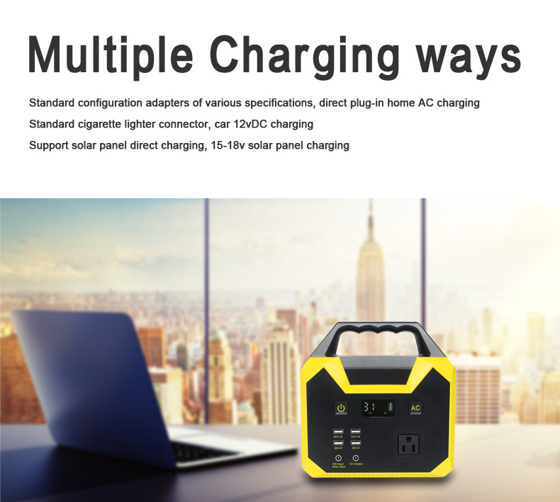 Fast Charge Built-in 15V USB/ciga lighter adapter/LED flash light 3-in-1 Cable power bank rental for camping/home emergency