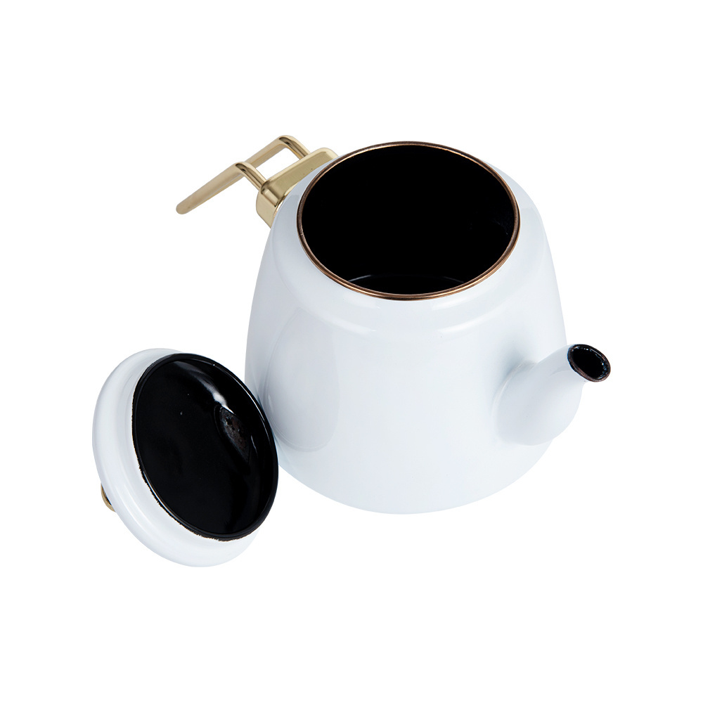 Food Grade Custom Enamel Coating Teapot Enamel Coffee Kettle Coffee Tea Pot for Promotion