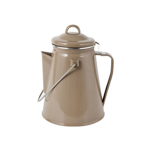 Multicolor Camping Kitchen Outdoor Supplies Enamel Coffee Pot Portable 2000ml Enamel Coffee Kettle with Handle