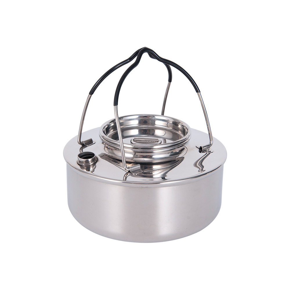 Custom Logo 1L Portable Ultralight Picnic Kettle Outdoor Camping Stainless Steel  Water Kettle