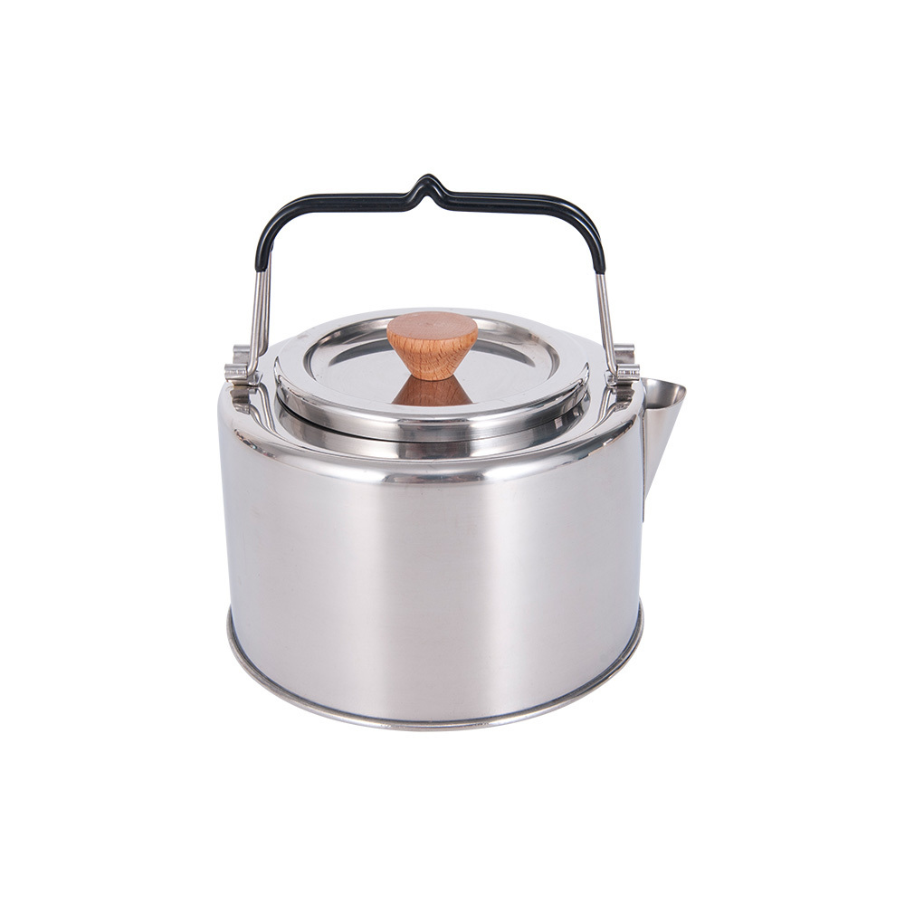 Travel Outdoor Portable Ultralight Stainless Steel 1L Camping Tea Water Kettle with Handles