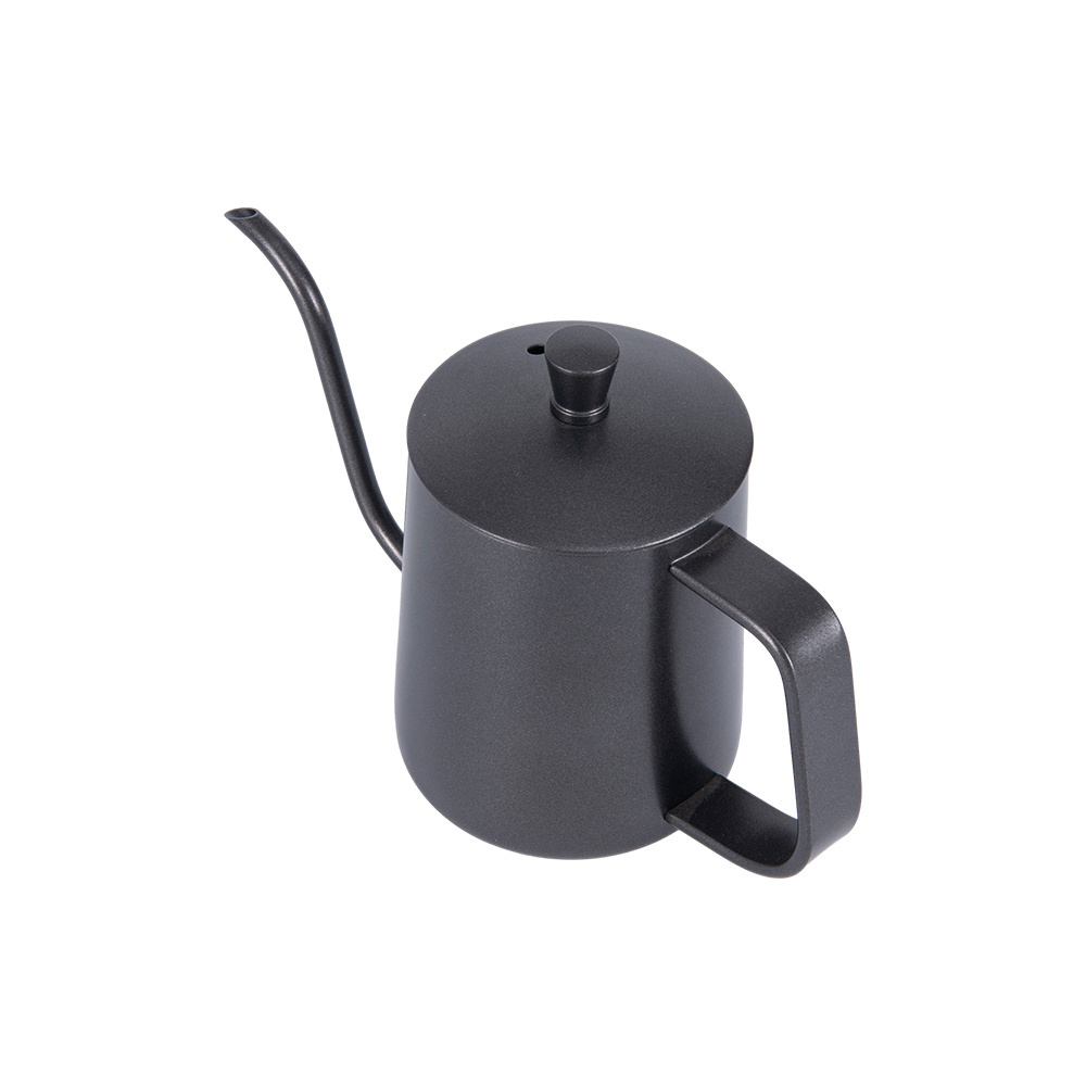 Custom Design 304 Stainless Steel Black 600ml Coffee Drip Pot Goose Neck Swan Neck Thin Mouth Coffee Maker Kettle