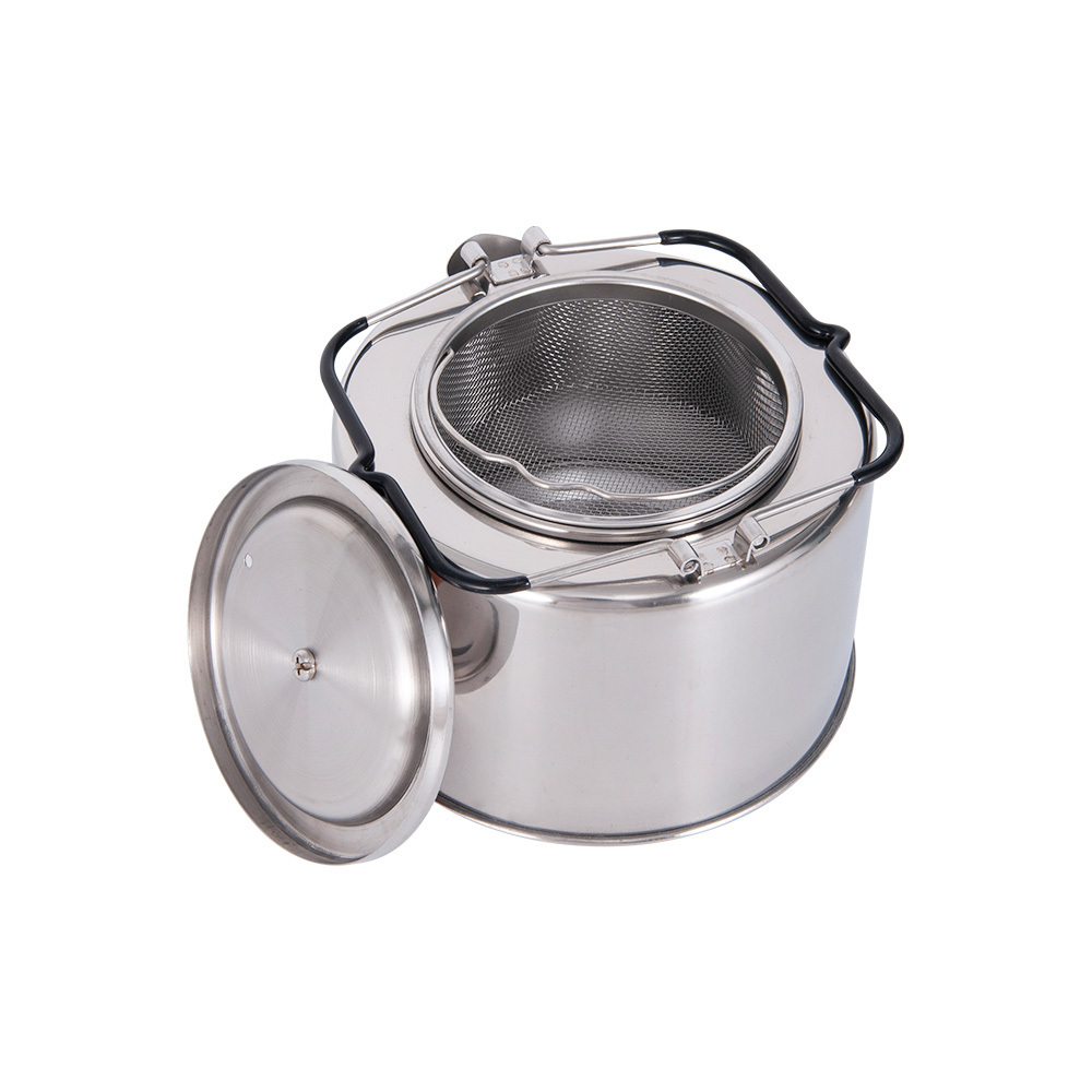 Travel Outdoor Portable Ultralight Stainless Steel 1L Camping Tea Water Kettle with Handles