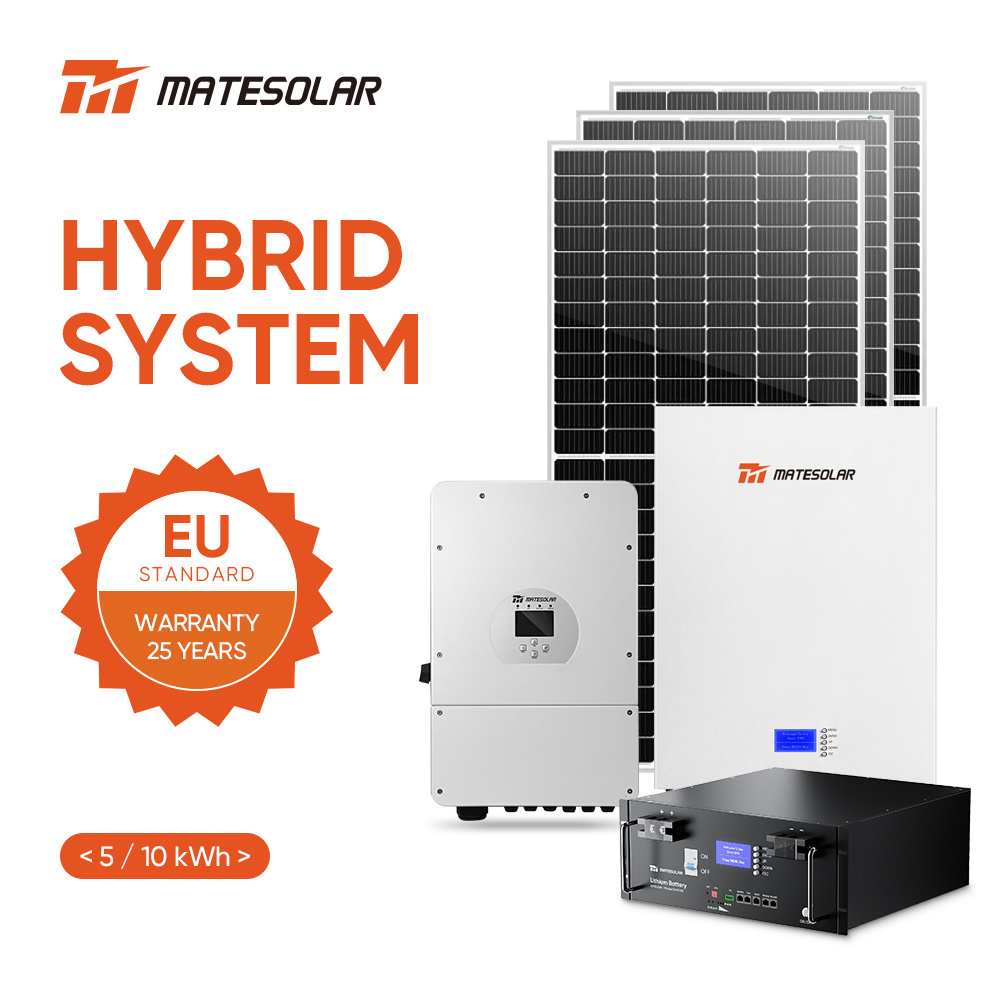 Mate Hybrid Solar Power System 5Kw 10Kw 12Kw Hybrid Residential Solar System Kit