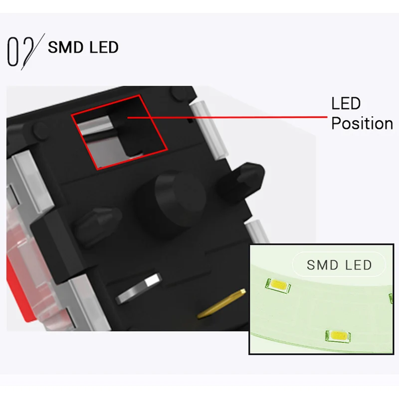 Kailh Low Profile Switch 1350 Chocolate Keyboard Switch RGB SMD Kailh Mechanical Keyboard White Stem Click Hand Feeling