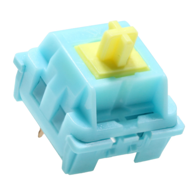 KTT Sea Salt Lemon Linear 53g MX Switches for Mechanical Gaming Keyboards - Linear SMD 3 pin Switch Factory Lubed POM