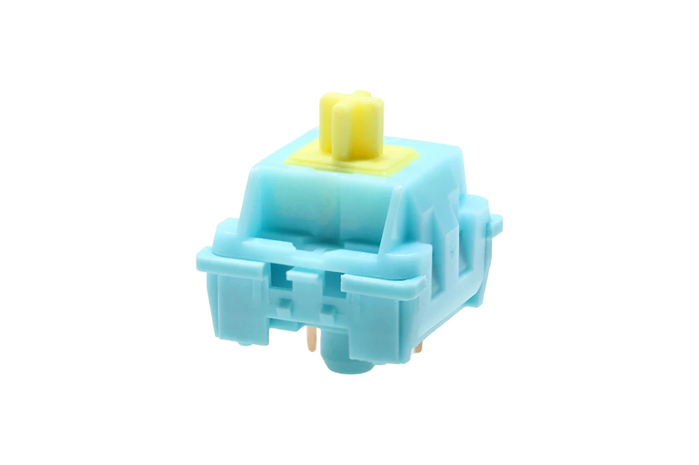 KTT Sea Salt Lemon Linear 53g MX Switches for Mechanical Gaming Keyboards - Linear SMD 3 pin Switch Factory Lubed POM