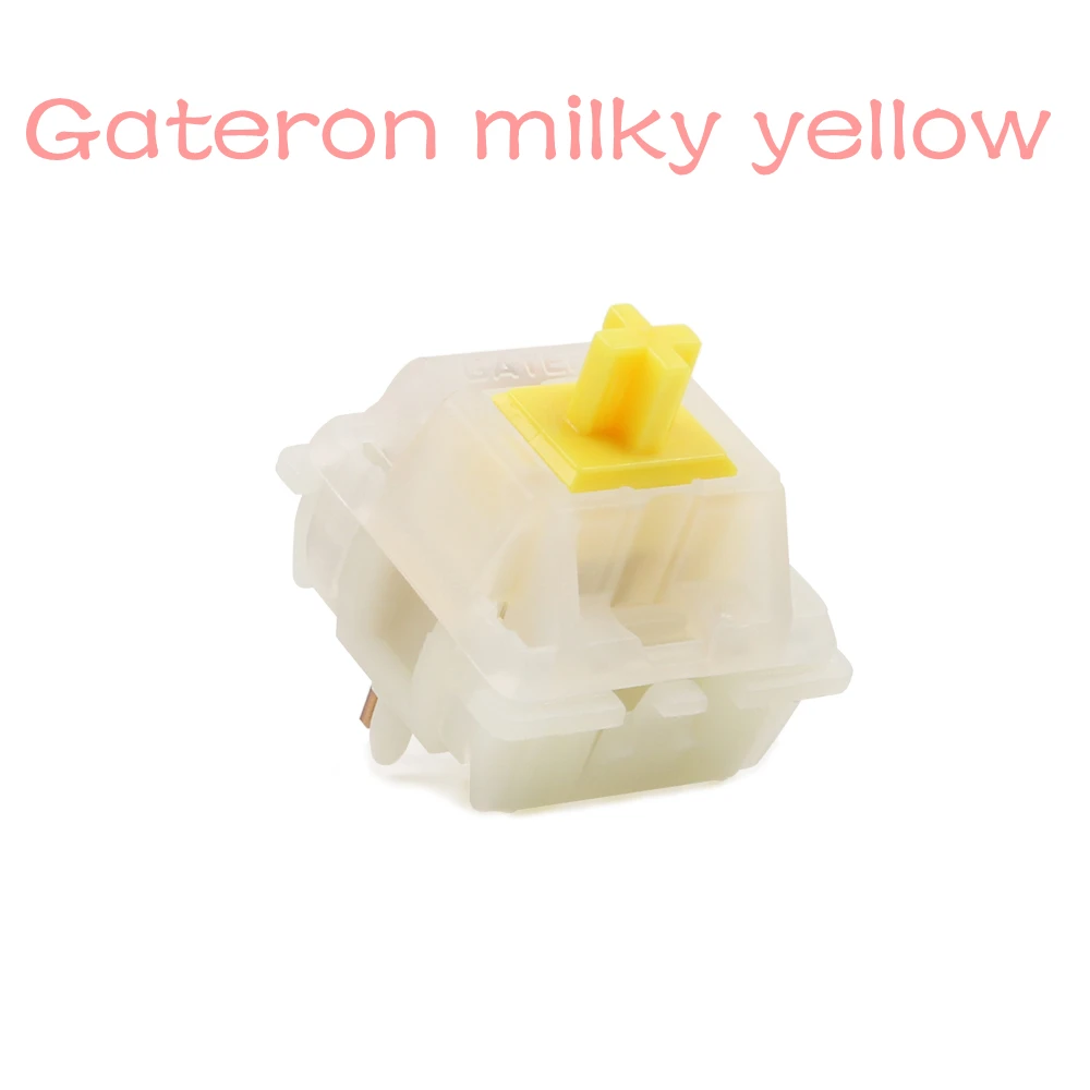 GATERON Milky Yellow Switch  KS-26 Cap Yellow Switch 5Pin RGB SMD Mechanical Keyboard DIY hotswap